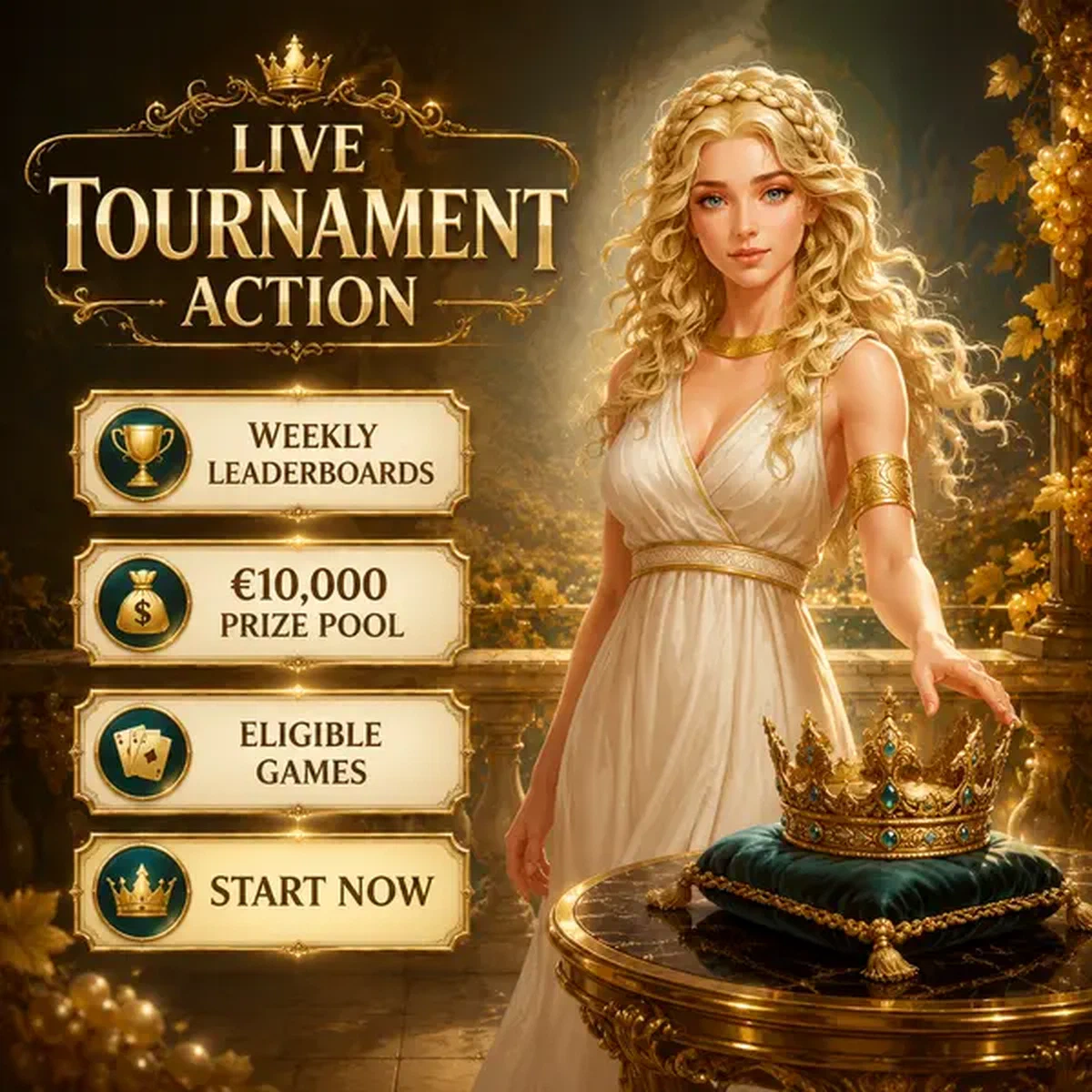 Η Heiress φτάνει για χρυσή κορώνα στα τραπέζια live casino Live Tournament Action