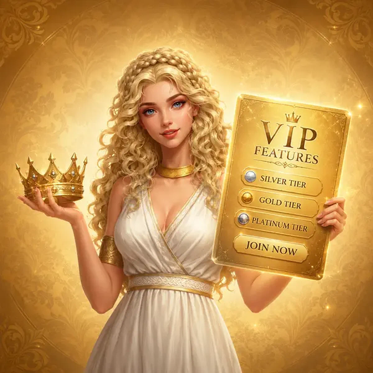 Κομψός VIP παίκτης κρατά χρυσή κάρτα πιστότητας στην εφαρμογή κινητού Sava Spin Casino