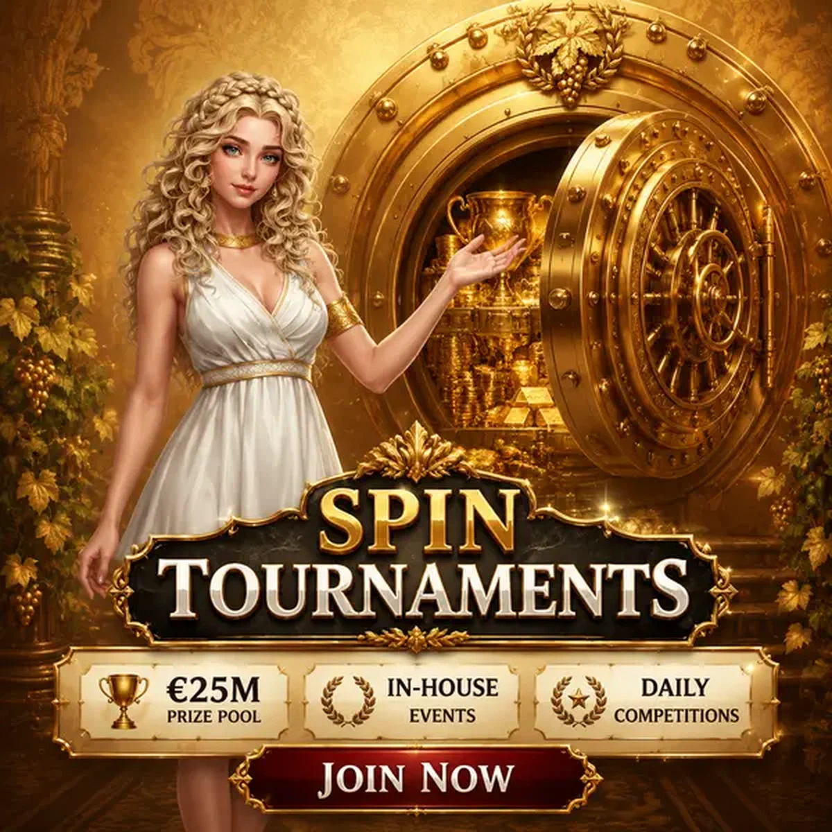 Παίκτης εισέρχεται στα Τουρνουά Sava Spin καθημερινούς διαγωνισμούς με χρυσά βραβεία θησαυροφυλακίου